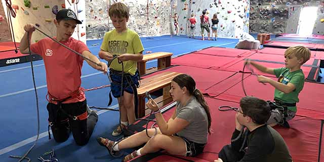 kids rock climbing